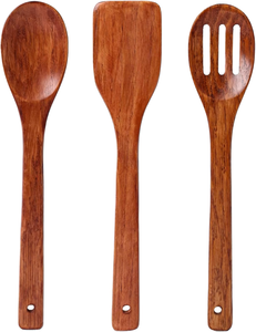 5-Piece Wooden Spoon Shovel Ladle Kit Non-Stick High Temperature Resistant Anti-Scalding Dishwasher <b>Microwave</b> Safe Utensils - Product Image 1
