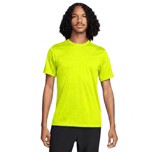 Camiseta de Manga Corta Azul Pacífico para Hombre, Corte Regular, Cuello Redondo, Color Sólido, Informal, de Jersey de Algodón Transpirable - Product Image 3