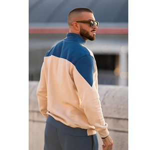 Men's <b>White</b> Printed Hooded Fleece <b>Tracksuit</b> Set 100% Cotton Zipper Closure Full Sleeve Solid Pattern Casual Stand Collar Skinny - Product Image 2