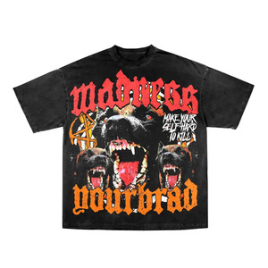 100% Cotton Men's Loose Fit Printed High quality 200 GSM combed cotton t <b>shirt</b> black bold <b>flame</b> clown design screen print custom - Product Image 4