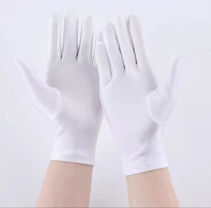 Guantes de Algodón Blanco Suave con Banda Elástica, Cierre a Presión, Puntos de PVC, Textura Lisa, para Camareros, Ceremonias Fúnebres, Absorben el Sudor - Product Image 2