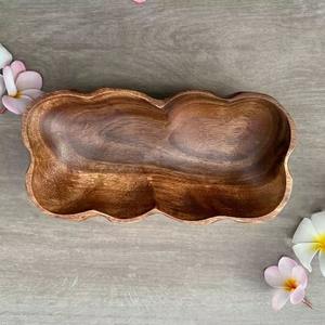 Plateau de service en bois avec poignées – Plateau léger et polyvalent pour le thé, le café, le petit-déjeuner, les collations - Product Image 1