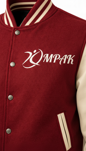 Veste décontractée professionnelle de style américain avec manches en cuir et patchs brodés, modèle Letterman - Product Image 5