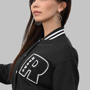 Chaqueta de hombre con logotipo bordado de marca personalizada, chaquetas universitarias de forro polar de algodón, chaquetas universitarias de último estilo de Pakistán - Product Image 5