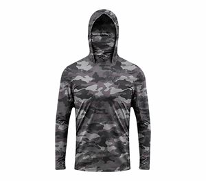 เสื้อฮู้ดตกปลาแขนยาวสำหรับผู้ชาย Sprint UPF 50 ป้องกันรังสียูวี ลายฉลามพิมพ์ลาย สีน้ำเงิน เสื้อกีฬา - Product Image 3