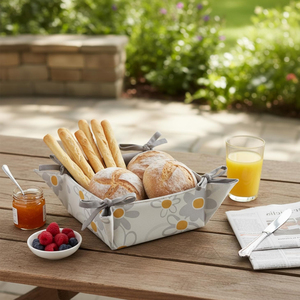 Panier à pain rond en coton pur personnalisé, best-seller, pour le service et la présentation des aliments, prix de gros - Product Image 4