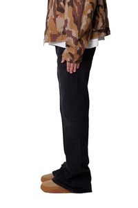 Vintage Western Super Flare Denim Jeans 100% Cotton Mid Waist Black Eco-Friendly Color Fade Proof Customized - Product Image 3