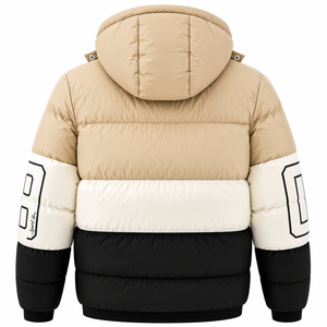 Veste matelassée d'hiver pour homme avec capuche, fermeture éclair, col montant, coupe-vent, vêtement d'extérieur décontracté - Product Image 4