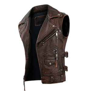 Gilet en cuir tendance de qualité supérieure avec fermeture éclair, gilet en cuir de la meilleure qualité, gilet en cuir de motard de qualité professionnelle - Product Image 5