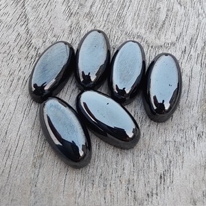 Hematite naturelle de qualité AAA+, grande forme ovale, cabochon à dos plat, pierres précieuses calibrées en gros, toutes tailles disponibles - Product Image 6