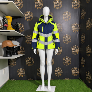 Wholesale Hi vis Outdoor Casual <b>Men</b> Work Uniform Lime <b>Yellow</b> Women Workwear <b>Jacket</b> Hooded Workwear Coat - Product Image 5