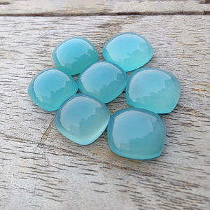 Calcedonia Azul Natural Cabujón Forma Cuadrada Cojín con Reverso Plano, Calibrada para Joyería, Tamaños Personalizados Disponibles - Product Image 5