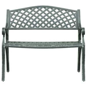 Banc de jardin en aluminium coulé vert, banc de patio standard en fonte - Product Image 3