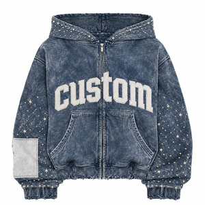 Sudadera con Capucha y Cremallera para Hombre, 100% Algodón, Bordado Personalizado, Servicio OEM para Minoristas de Moda en EE. UU. - Product Image 6