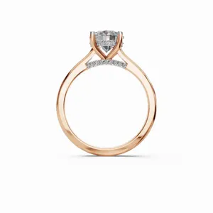 Anillo de Diamantes Redondos Cultivados en Laboratorio, Oro Rosa de 18K, Certificación IGI, Claridad VVS, Joyería de Lujo para Mujer de 33 Piezas - Product Image 4