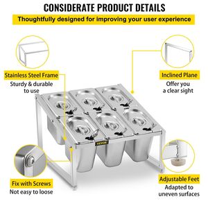 Ripiano Organizer regolabile in acciaio inossidabile a 2 livelli 13.8 porta spezie espandibile \ "-23.6 \" per contenitori per alimenti per dispensa da cucina - Product Image 6