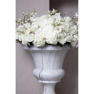 Urna Decorativa de Mármol Blanco, Ecológica, Duradera, Tallada a Mano, Estilo Vintage, para Jardín, Hogar, Pedestal Clásico para Flores de Exterior - Product Image 2