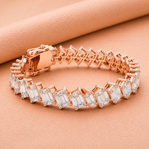 Luxury Emerald Cut Diamond Tennis Bracelet for Women Iced Gold Silver Rose Gold Wedding Party Jewelry <b>Gift</b> VVS1-VVS2 Clarity IGI - Product Image 3