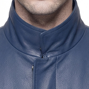 Premium Custom <b>Men's</b> Genuine Leather Reversible Trench <b>Coat</b> with Button Closure <b>Long</b> Winter <b>Coat</b> - Product Image 4