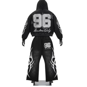 Chándal Vintage Lavado de Alta Calidad para Hombre y Mujer, con Estampado Gráfico, Estilo Gótico Urbano, Logotipo Personalizado - Product Image 2