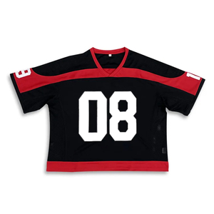 Cropped Oversized Vintage Sports American Boxy Mesh T-Shirt Half Sleeve Regular Fit <b>Soccer</b> Boxy Men's T-Shirt - Product Image 1