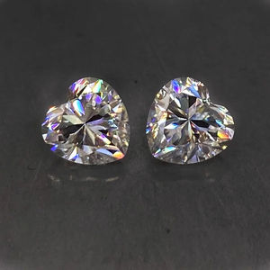 CONCEPTION Diamant de laboratoire taille cœur 1-2 carats, paire de pierres lâches, couleur D, VVS1, vente en gros, pierre précieuse pour boucles d'oreilles, blanc, certifié IGI - Product Image 5