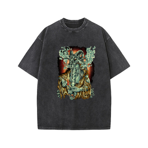 เสื้อยืดโอเวอร์ไซส์สีดำวินเทจสำหรับผู้ชาย พิมพ์ลายหนวดปลาหมึกสไตล์โกธิค สตรีทแวร์ ผ้าฝ้าย 230 กรัม แห้งเร็ว ระบายอากาศได้ดี - Product Image 2