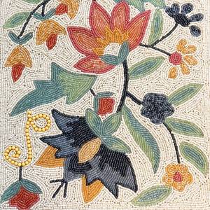 Chemin de table bohème de luxe brodé de perles de verre, écologique, en polyester et coton, motif floral, lavable, pour la décoration intérieure - Product Image 4