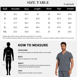 Athletic <b>Scrubs</b> for Men V-Neck <b>Top</b> & Jogger Pants Medical Nursing Uniform, Stretch Fabric, 8 Pocket Design - Product Image 6
