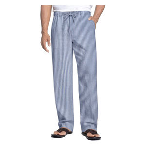 Fournisseur et exportateur de premier plan vendant des pantalons en lin pour hommes de qualité supérieure, légers, en tissu Oxford, à taille élastique, au meilleur prix du marché - Product Image 1