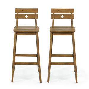 OEM Solid Wood Counter <b>Stool</b> | Customizable Rubber Wood Bar <b>Stool</b> - Product Image 1