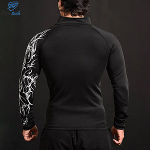 Maillot de compression à manches courtes pour homme Blue Tech, imprimé par transfert thermique, écologique, couleur personnalisée, séchage rapide, en spandex - Product Image 6