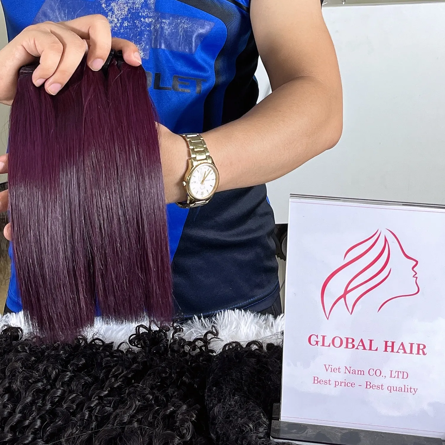 Hot bán Trinh Remy tóc mở rộng đại dương màu xanh xương thẳng dệt tóc bó Việt Nam 100% nguyên Trinh Nữ amraw tóc azing thỏa thuận