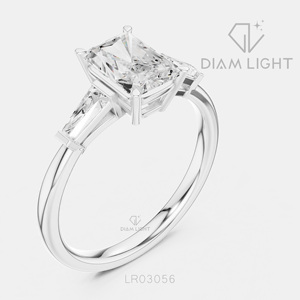 Bague de fiançailles en or blanc 14 carats avec diamant de laboratoire taille radiant de 1,56 carat, certifié IGI, couleur F+, clarté VS+, bague de promesse de mariage - Product Image 2