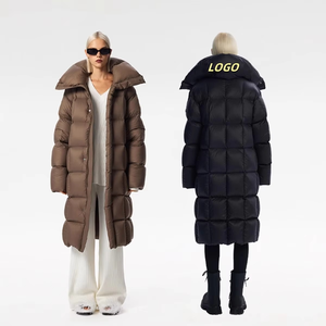 Veste longue matelassée pour femme, écologique, résistante à l'eau, rembourrage en polyester, veste à capuche chaude - Product Image 1