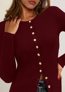 Cárdigan de Punto de Alta Calidad para Mujer, 70% Lana, 30% Cachemira, Diseño con Botones, Transpirable, Antiencogimiento, Largo e Informal - Product Image 4