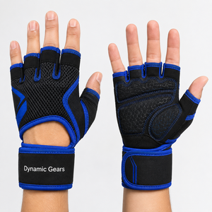 Custom Logo & Color Neoprene Fingerless Gym <b>Gloves</b> with Wrist Support Palm Protection for Cross Fit Bodybuilding Non-Slip Unisex - Product Image 6