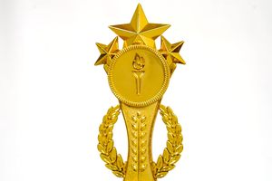 Grand Gloden <b>Trophy</b> with Fiber Finish 28cm Customized Multipurpose Gold Winner <b>Trophy</b> for Events & Ceremonies - Product Image 3