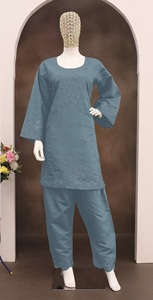 Conjunto de Cordón de Algodón Semibordado para Mujer, Estilo Moderno, para Salwar Kameez, Ideal para Fiestas, Bodas y Diwali - Product Image 3