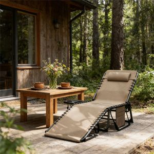 Sedia a Sdraio Pieghevole da Esterno per Cortili - Comodo Lettino Prendisole - Product Image 1