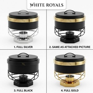Luxury Matte Black <b>Chafing</b> <b>Dish</b> Stainless Steel Nordic Style <b>Buffet</b> <b>Set</b> Food Warmer Server for Wedding Ramadan Catering - Product Image 5