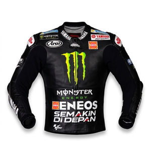 MotoCP <b>Racing</b> <b>Jacket</b> Ramaha Custom Motorsport Vintage Style Cowhide Kangaroo Leather <b>Jacket</b>/Chaqueta - Product Image 1