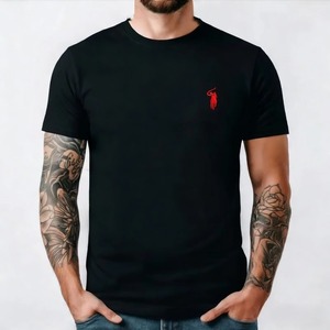 Camiseta de Hombre de Alta Gama en Algodón y Elastano, Transpirable, de Manga Corta, con Bordado de Diseño, Cuello Redondo, Informal, con Logotipo Personalizado - Product Image 1