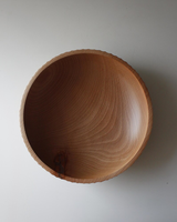 Bol en bois de hêtre sculpté à la main, pièce maîtresse unique en bois tourné, décoration écologique pour la maison, design classique pour les fêtes