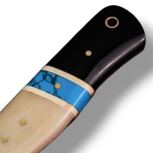 Cuchillos de Caza Duraderos con Hoja de Damasco Hecha a Mano y Protector de Dedos de Latón para Camping, Senderismo y Actividades al Aire Libre - Product Image 2
