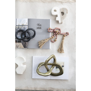 Sculpture d'art moderne en aluminium poli plaqué or de luxe pour la décoration de la maison, du jardin et de l'hôtel - Product Image 5