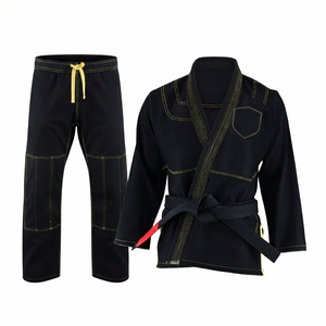 Trajes de Jiu Jitsu BJJ Gi 100% Algodón al por Mayor, Kimonos de Cintura Alta con Costuras, Uniformes Negros, Conjunto de BJJ Gis con Color Personalizado - Product Image 1