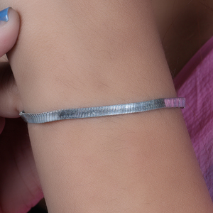 Silver Herringbone Chain <b>Bracelet</b> for Women Everyday Wholesale Online Handmade Wholesale Bloomian Jewelry Engagement Bulk Her - Product Image 2