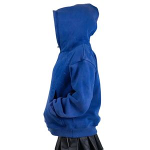 Sweat à capuche unisexe bleu roi surdimensionné en molleton épais, style streetwear décontracté, personnalisable - Product Image 6