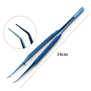 Pinzas Oftálmicas Microscópicas de Alta Calidad, de Acero Inoxidable y Aleación de Titanio, con Patrón Horizontal, Instrumento de Precisión - Product Image 6